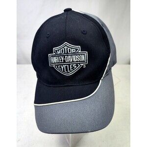 Harley-Davidson Motorcycles Baseball Cap Black Gray Embroidered Logo S/M (22")